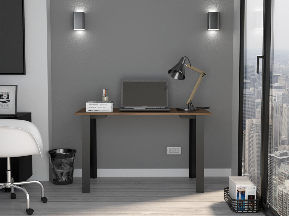 DEPOT E-SHOP Porto Writing Desk, Four Legs, Mahogany