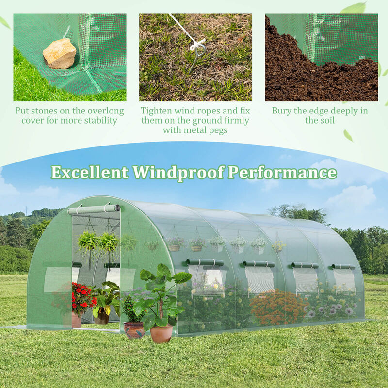 Greenhouse with  Windows and Doors for Outdoor