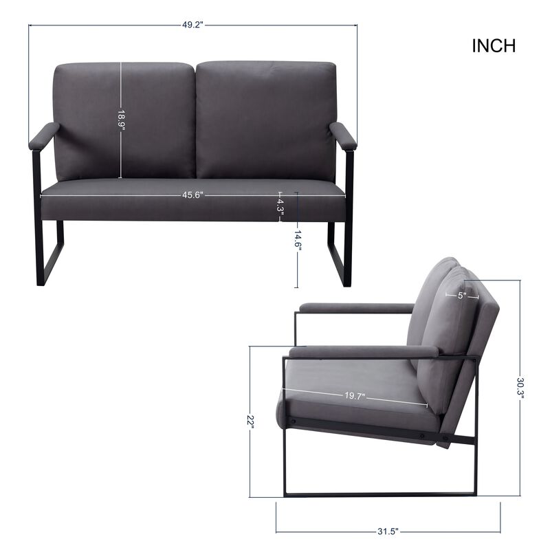2-Piece Linen Blend Living Room Set