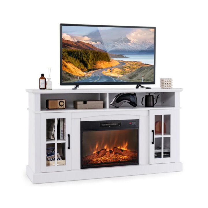 Hivvago Fireplace TV Stand for TVs Up to 65 Inch with Side Cabinets and Remote Control