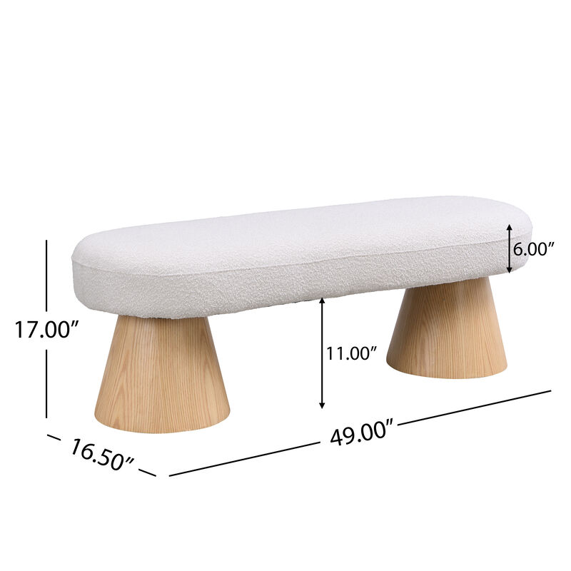 Merax Upholstered Bedroom Bench Fabric Ottoman