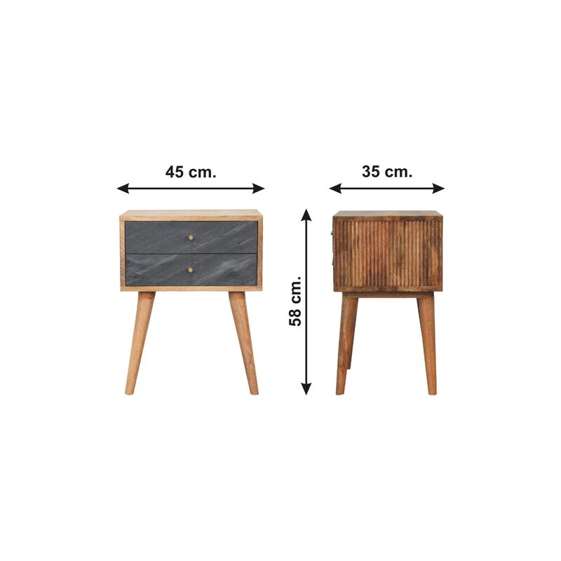 Artisan Furniture Slade 2 Drawer Oak-ish Solid Wood Nightstand