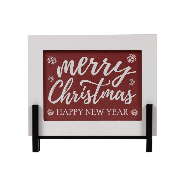 Merry Christmas and Happy New Year Sign for Festive Holiday Décor