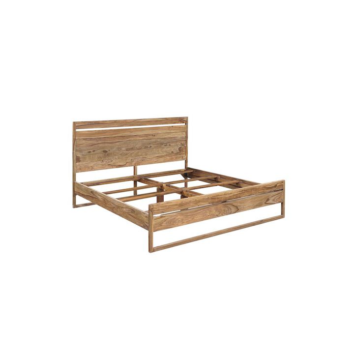 Porter Designs Urban Solid Sheesham Wood King Bed, Natural