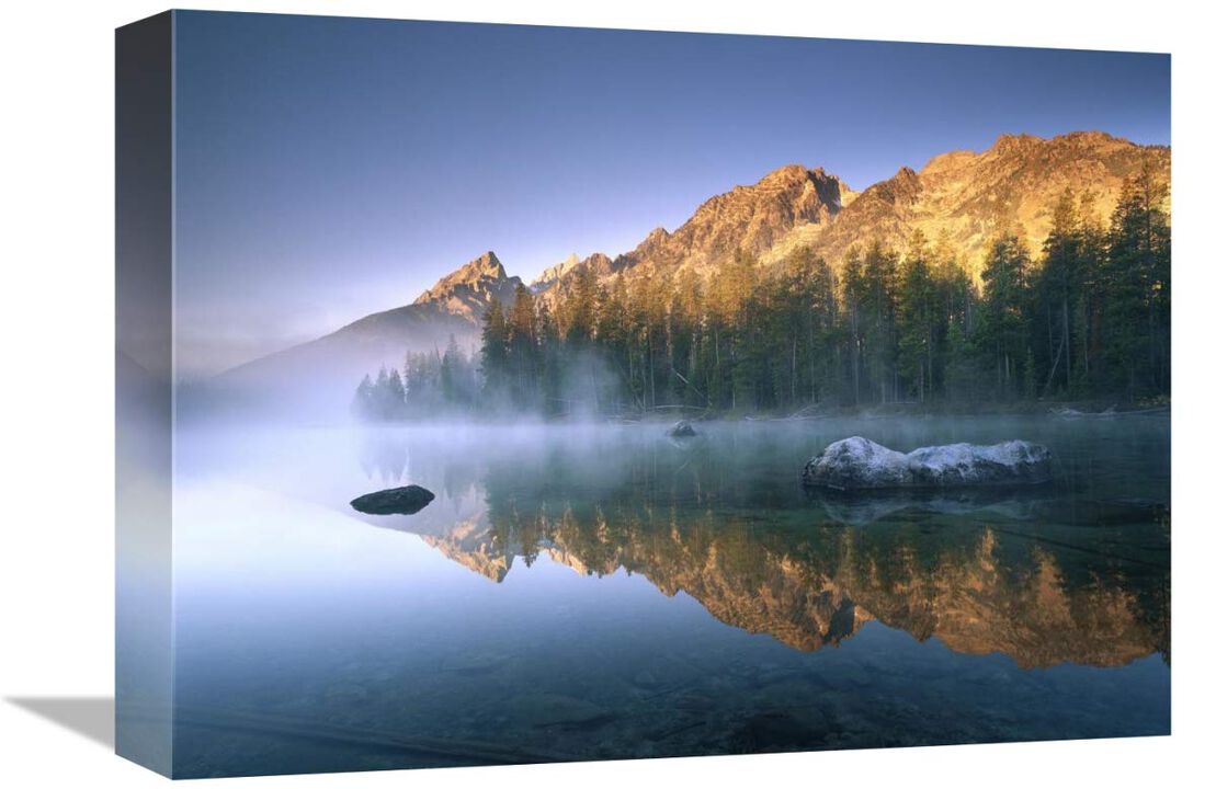 The Teton Range at String Lake, Grand Teton National Park, Wyoming-Canvas Art-16x12