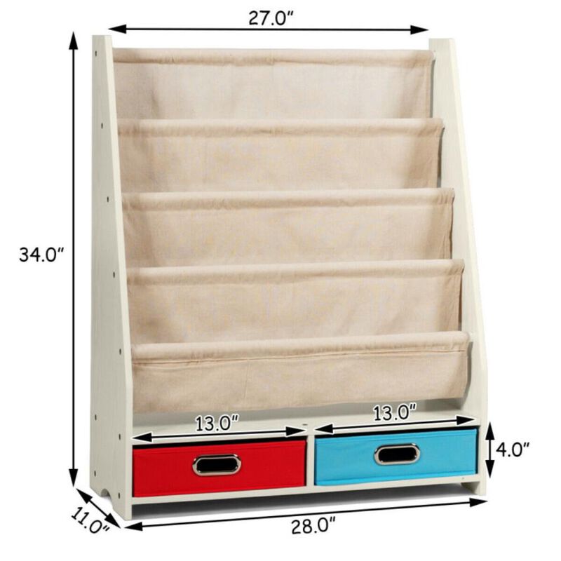 Hivvago Kids Book and Toys Organizer Shelves