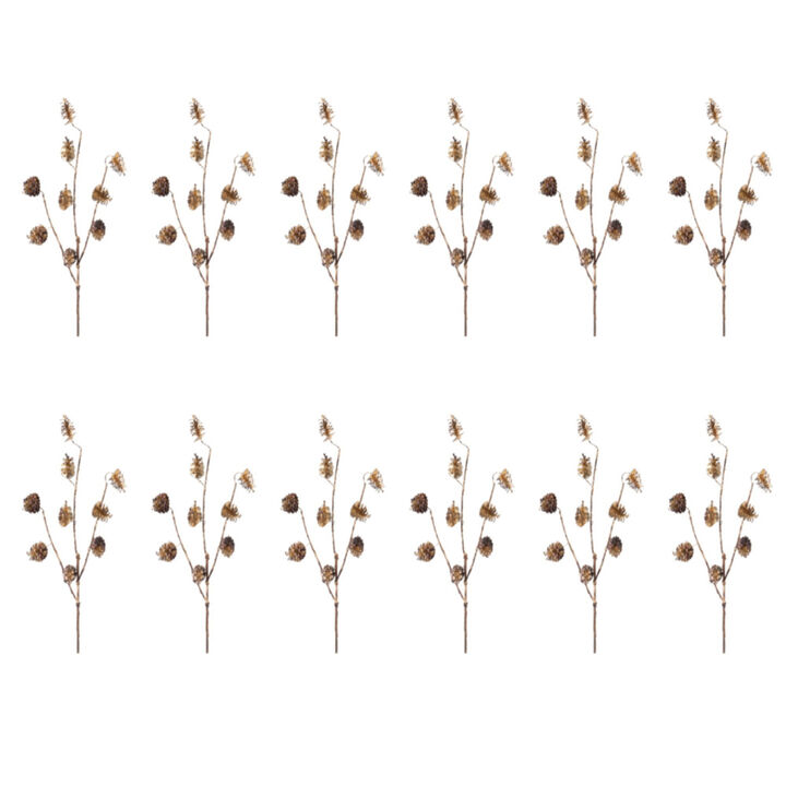 Set of 12 Pine Cone Sprays - Rustic Seasonal Accents for Home Décor