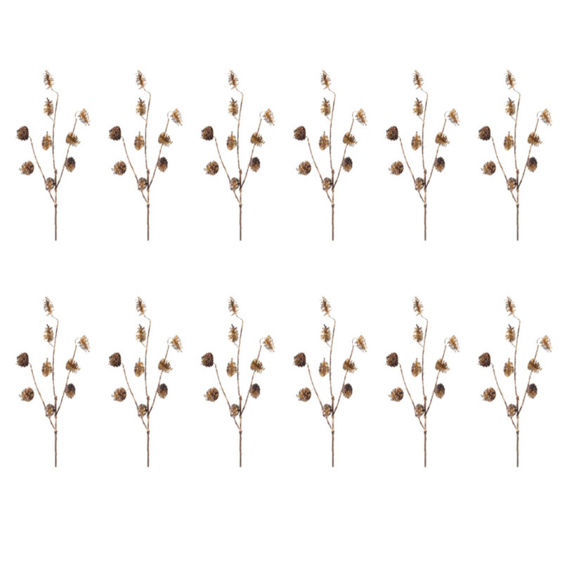 Set of 12 Pine Cone Sprays - Rustic Seasonal Accents for Home Décor