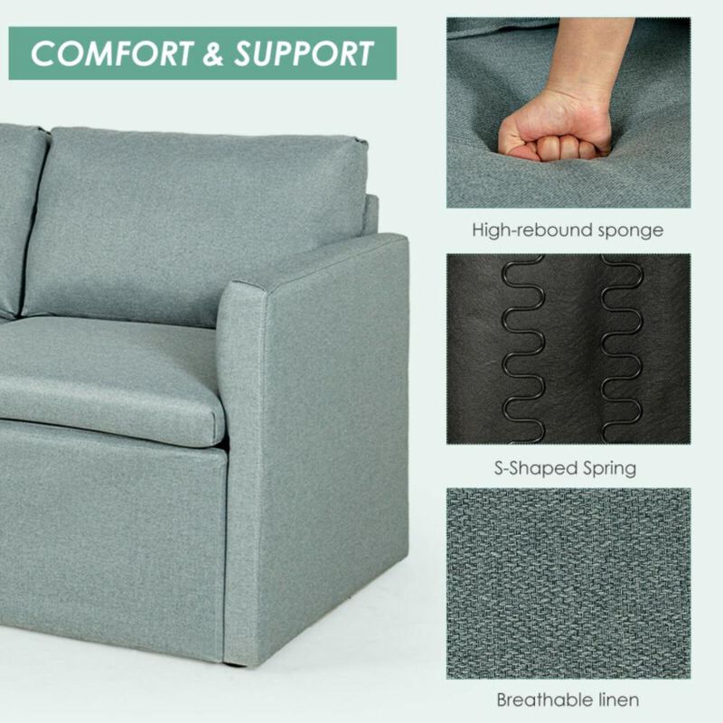 Hivvago Convertible L-Shaped Sectional Sofa Couch with Reversible Chaise