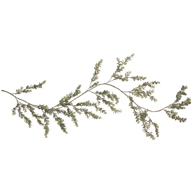 5� White Berry and Eucalyptus Christmas Garland - Unlit