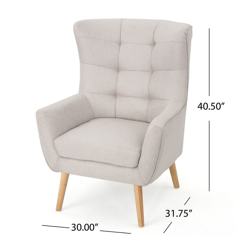 Merax Armchair Accent Chair with Wooden Legs