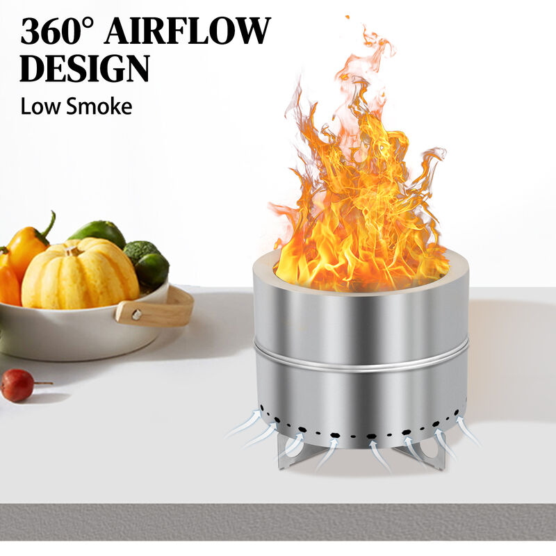 Portable Smokeless Fire Pit for Outdoor Patio and Backyard Use