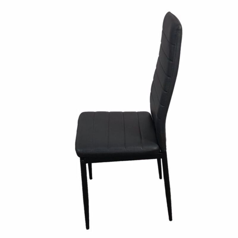 Elegant High Backrest Dining Chairs Assembled with Striped Texture & Modern Design