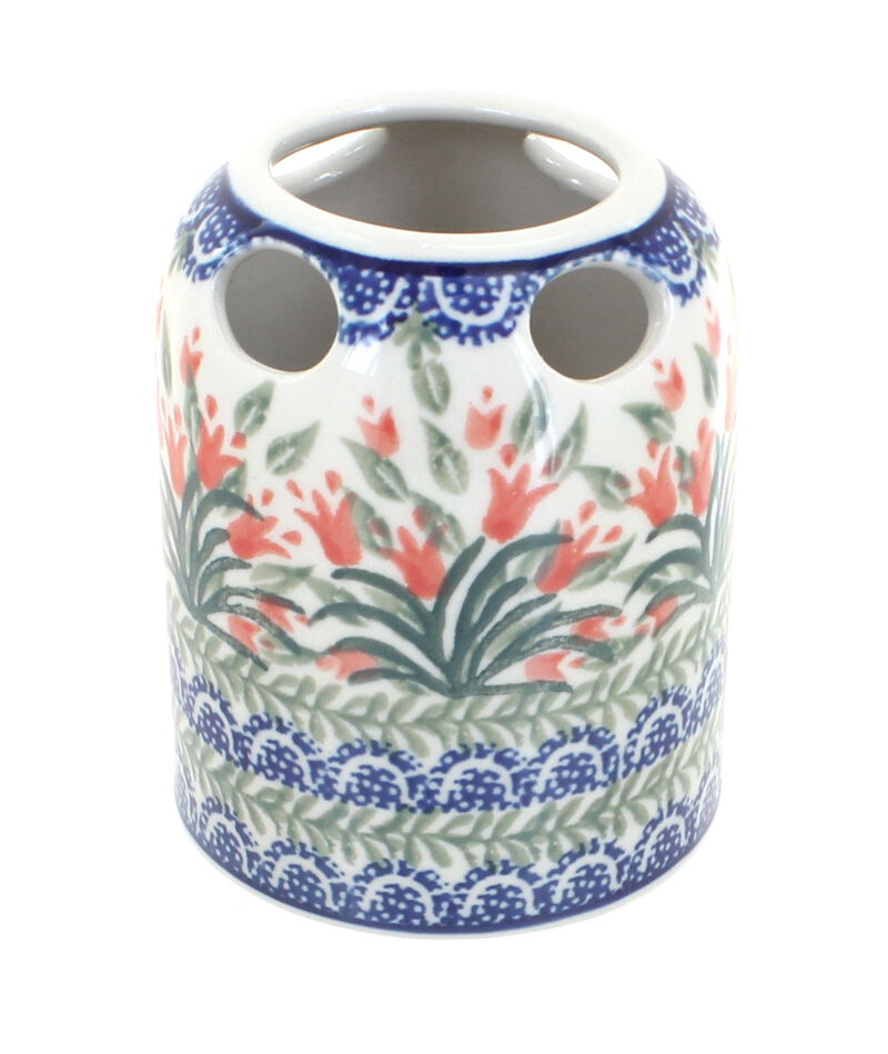 Blue Rose Polish Pottery Teresa Toothbrush Holder