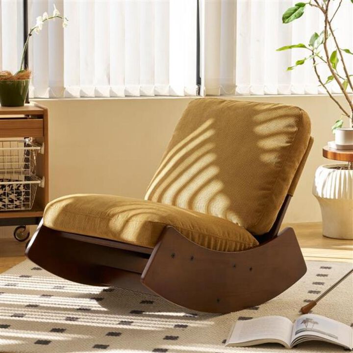 Comfortable Glider Rocking Chair with Soft Upholstery and Sturdy Wood Frame