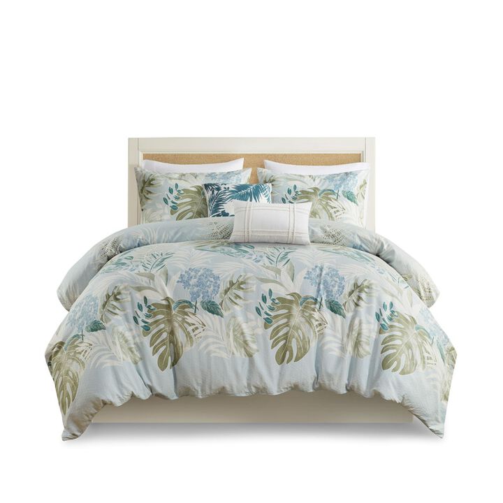 Gracie Mills Romero Coastal Haven 5-Piece Cotton Duvet Cover Set Gracie Mills Romero Coastal Haven 5-Piece Cotton Duvet Cover Set