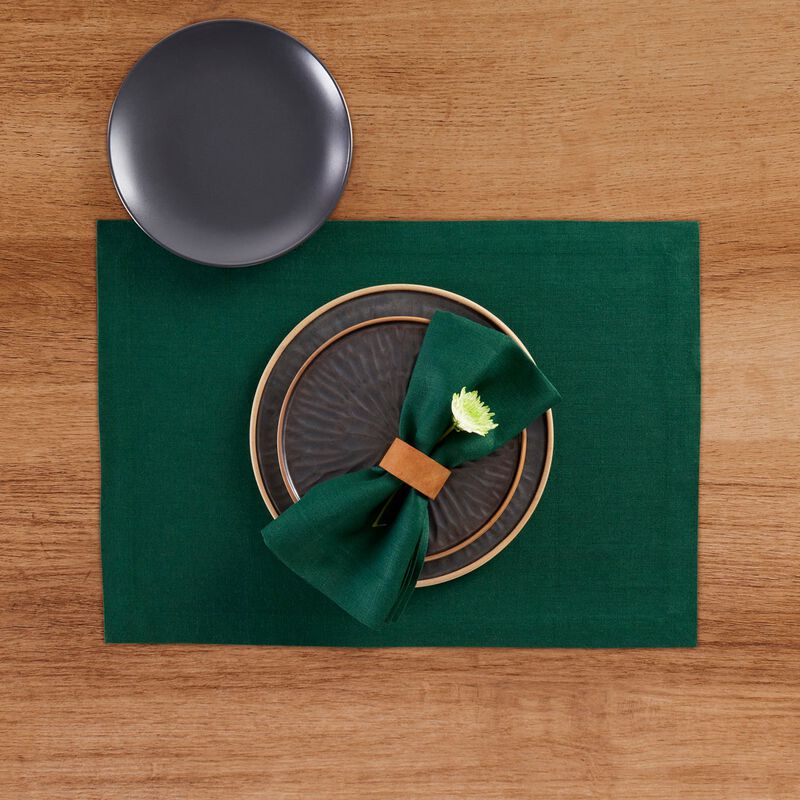 Solino Home 100% Pure Linen 14 x 19 Inch Placemats Set of 4 | Diana