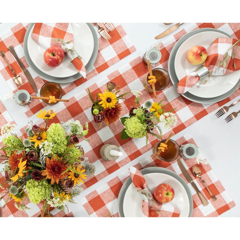 Solino Home 100% Pure Linen Table Runner | Buffalo Check