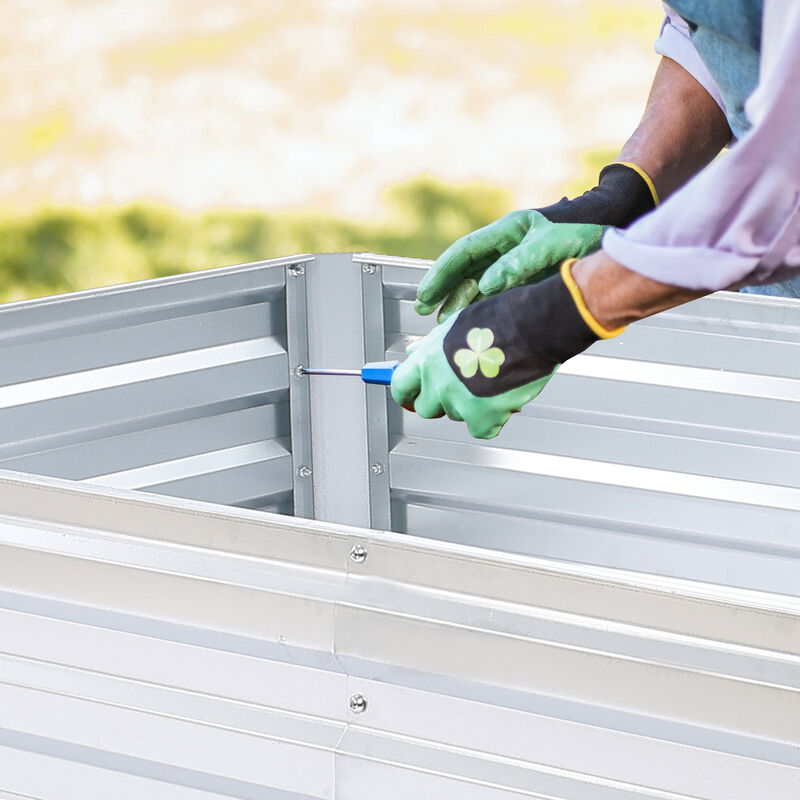 LuxenHome 72in Rectangular Galvanized Steel Raised Garden Bed