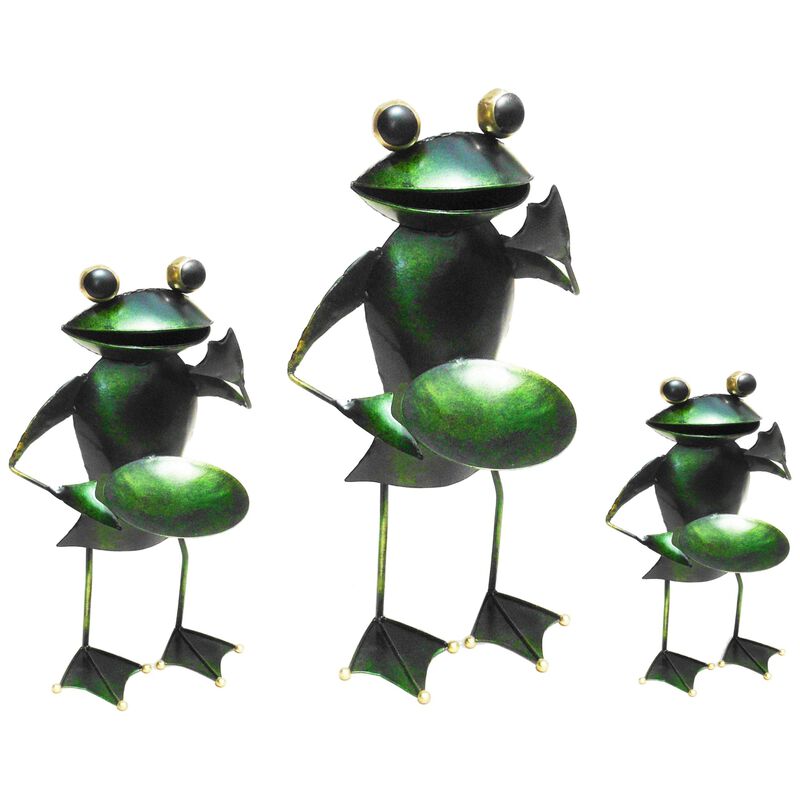 D-ART COLLECTION, INC Iron Frog Candle Holder  (set of 3 pcs: Large, Medium, Small)