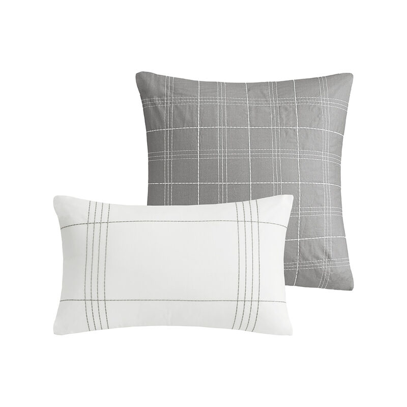 Gracie Mills Ellison 6-Piece Jacquard Stripe Oversized Cotton Comforter Set