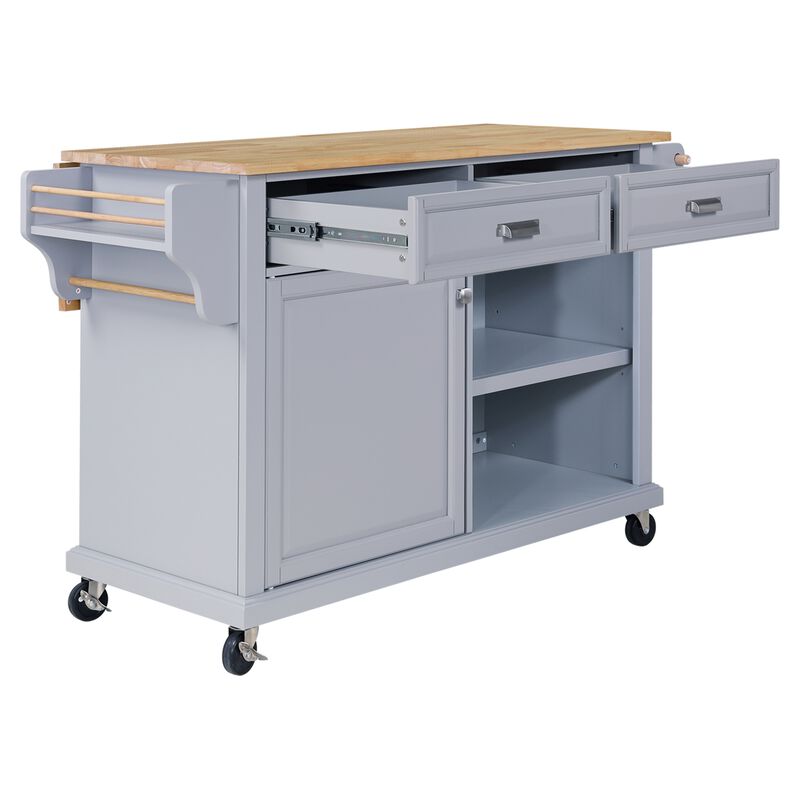 Streamdale Cambridge Wood Top Kitchen Island With Storage 0002