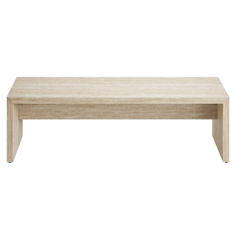 Mirella 62" Faux Travertine Long Bench