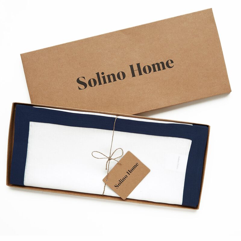 Solino Home 100% Pure Linen Table Runner 14 x 108 Inch | Classic