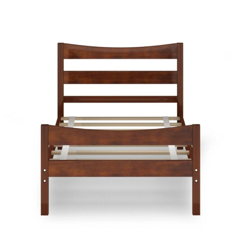 Hivvago Rustic Style Platform Bed Frame with Headboard and Footboard