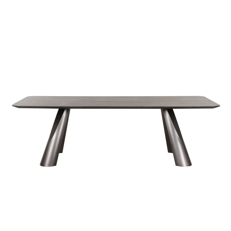 Pasargad Home Novara Design Dark Brown Rectangle Dining Table, 94.5"W