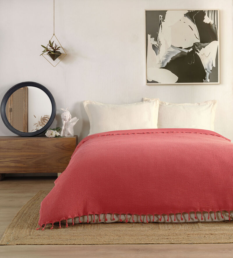 Textile Muslin Plain Cotton Twin Coverlet