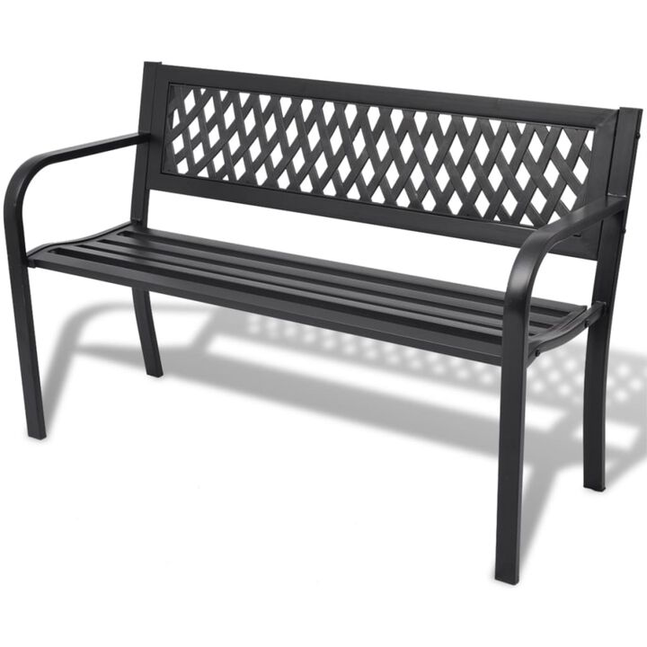 vidaXL Garden Bench 46.5 Steel Black