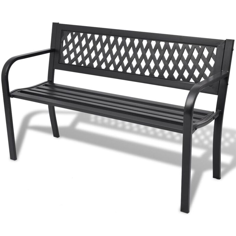 vidaXL Garden Bench 46.5 Steel Black