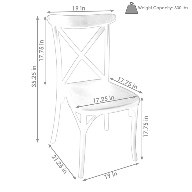 Sunnydaze Bellemead Plastic Patio Dining Chair - Coffee