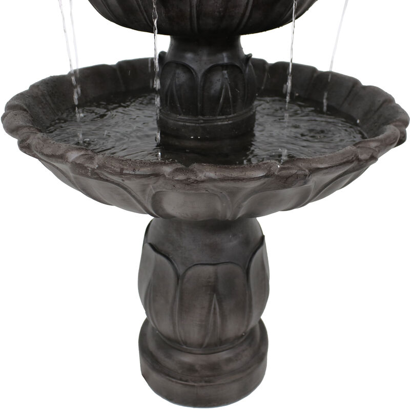 Sunnydaze Classic Tulip Polystone Outdoor 3-Tier Fountain