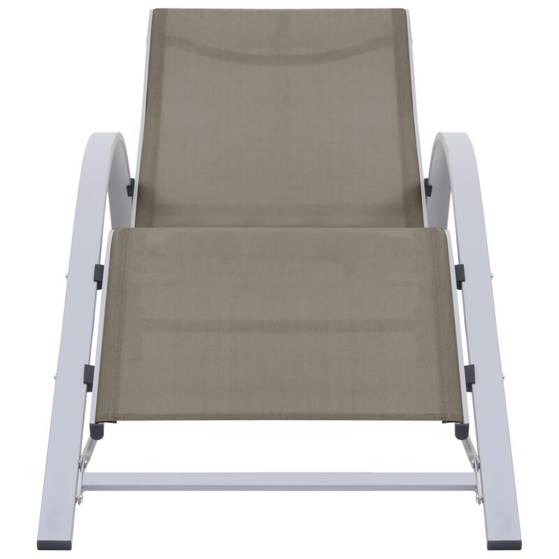 vidaXL Patio Sunlounger with Powder-Coated Aluminum Frame and Weather-Resistant Textilene, Comfortable and Durable, Taupe
