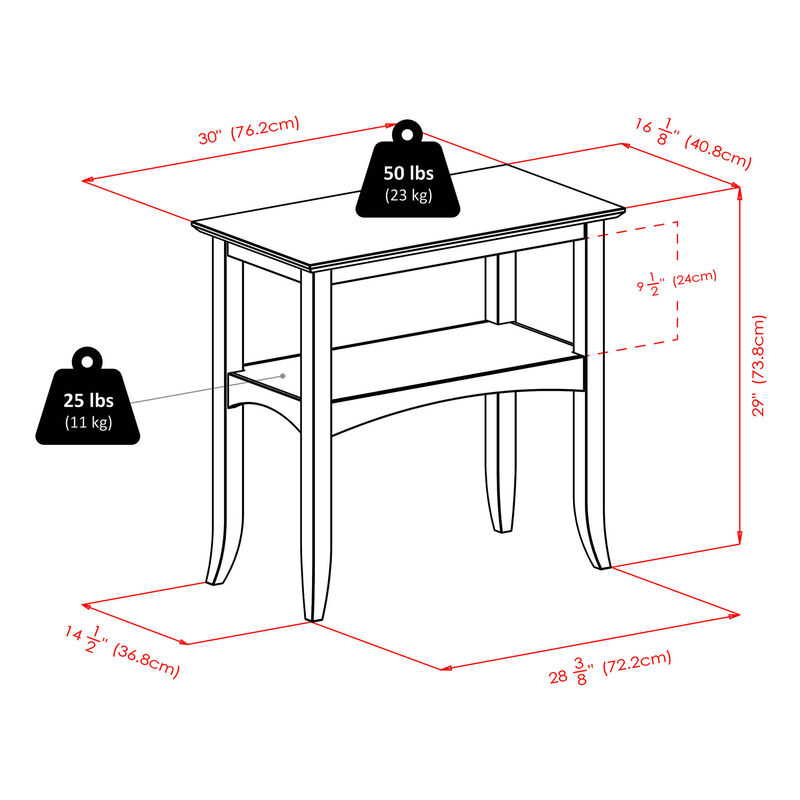 Winsome Camden Occasional Table, 16.06x30x29.06, Coffee
