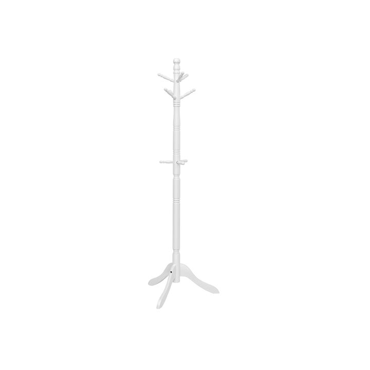Solid Wood Coat Rack Stand with 10 Hooks - Freestanding Hall Tree