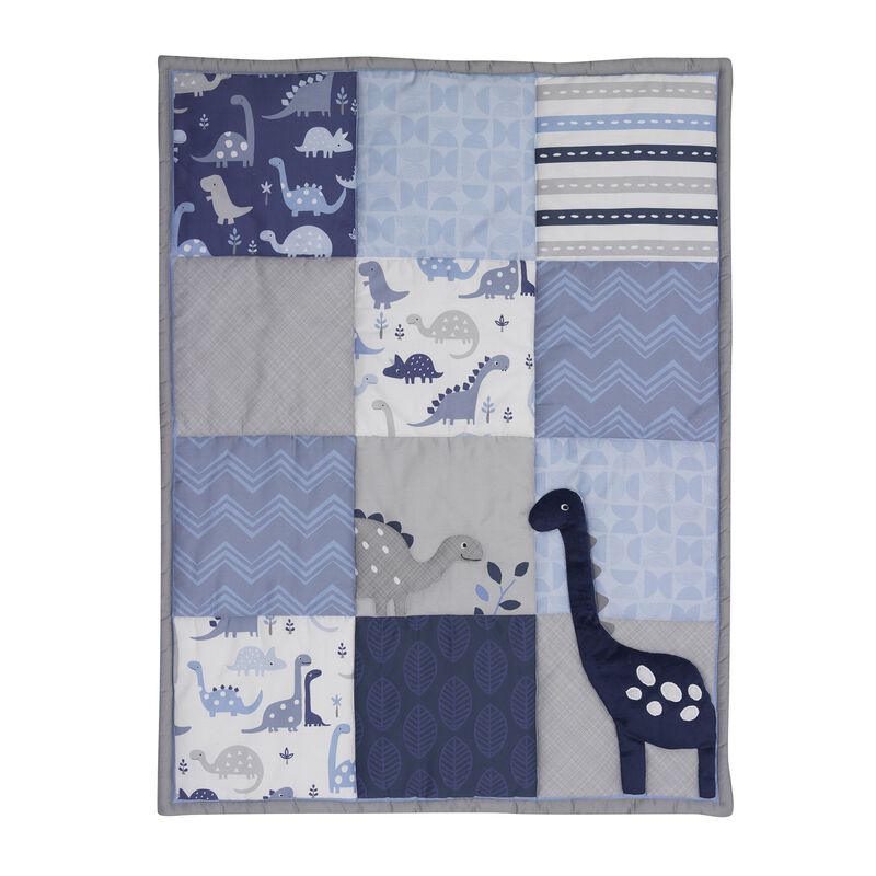 Bedtime Originals Roar 3-Piece Crib Bedding Set - Blue, Gray, White, Animals