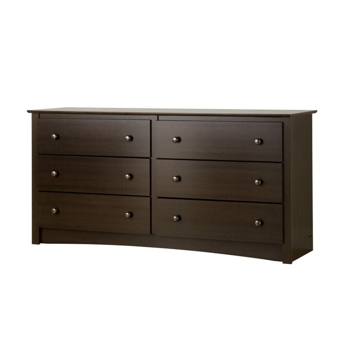 Prepac Espresso Fremont 6 Drawer Dresser