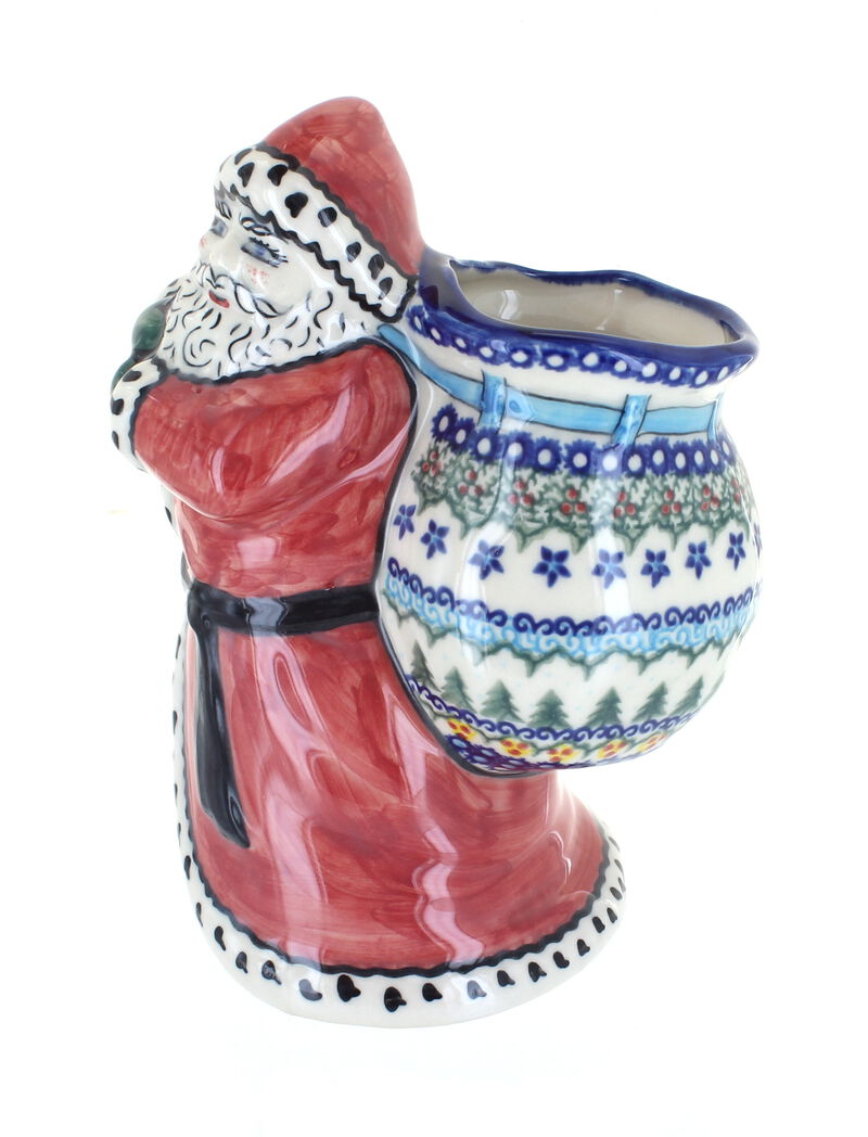 Blue Rose Polish Pottery Arctic Holidays Santa Claus