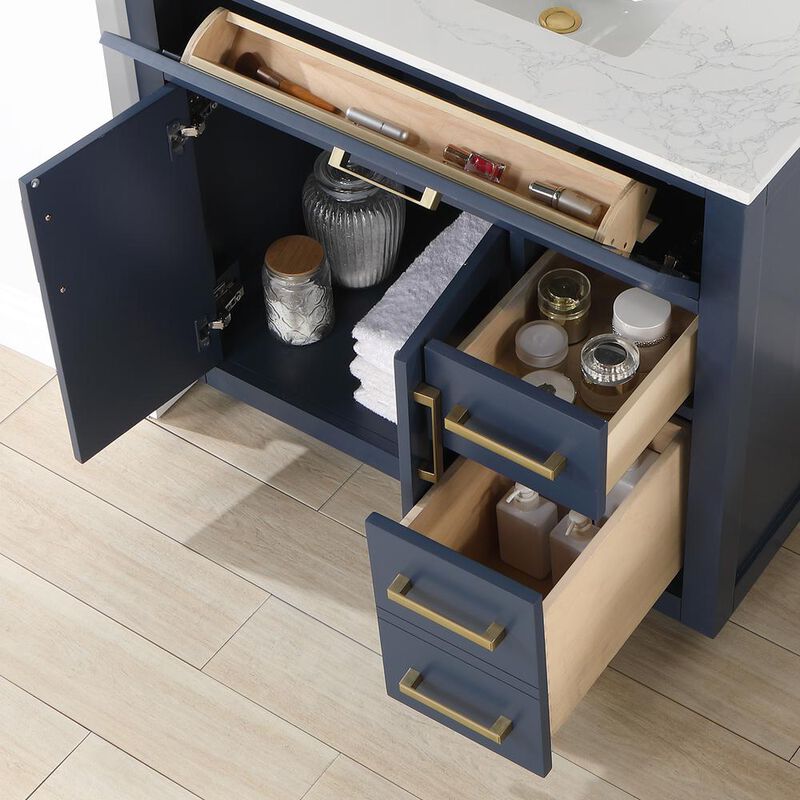 Altair 36 Single Bathroom Vanity in Royal Blue with Mirror
