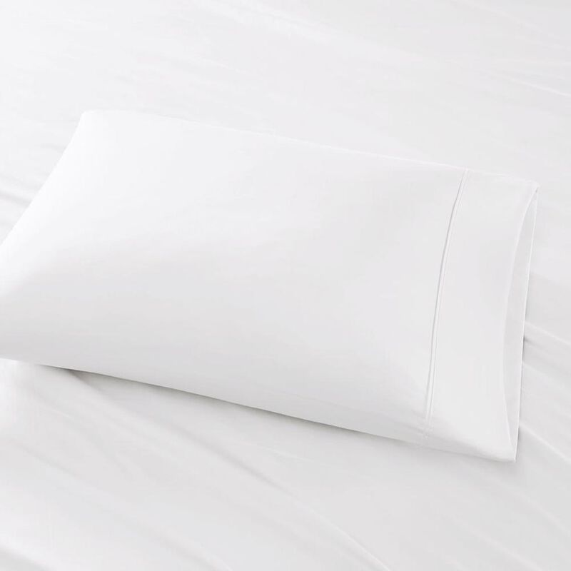 Belen Kox Luxe White Cotton Blend Sateen Sheet Set, Belen Kox