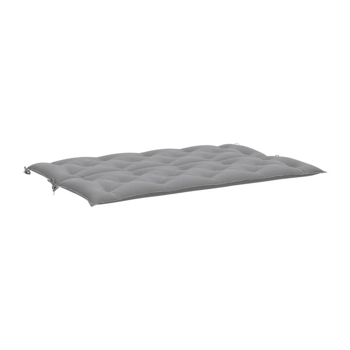 Claire Outdoor Cushion for Bench, 59 Inch Button Tufted Gray Fabric  - Benzara