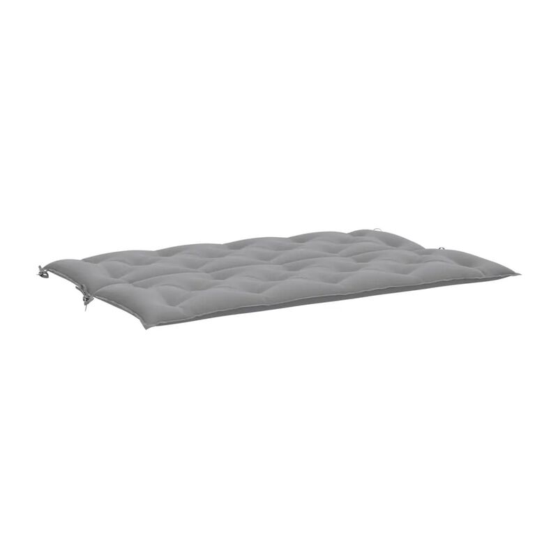 Claire Outdoor Cushion for Bench, 59 Inch Button Tufted Gray Fabric  - Benzara