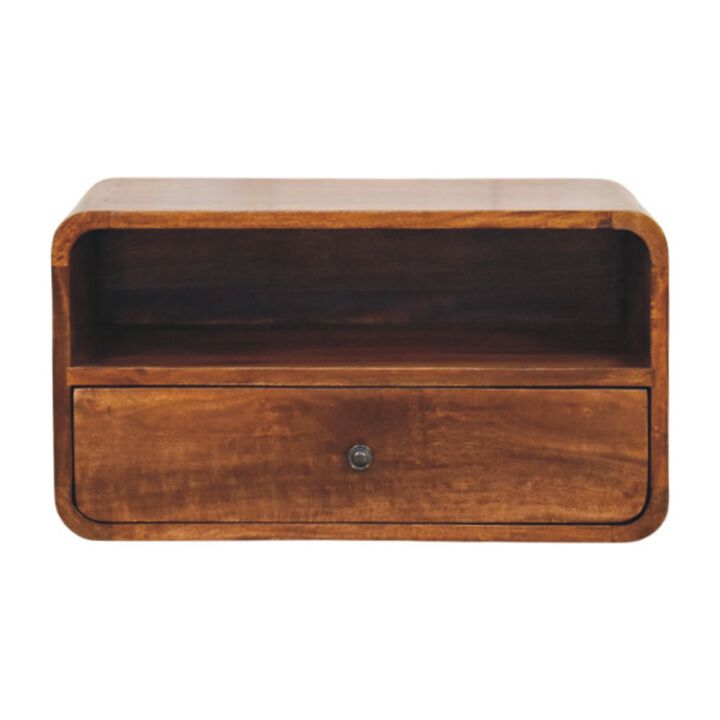 Artisan Furniture Solid Wood Avora Wall-Mounted Chestnut Nightstand