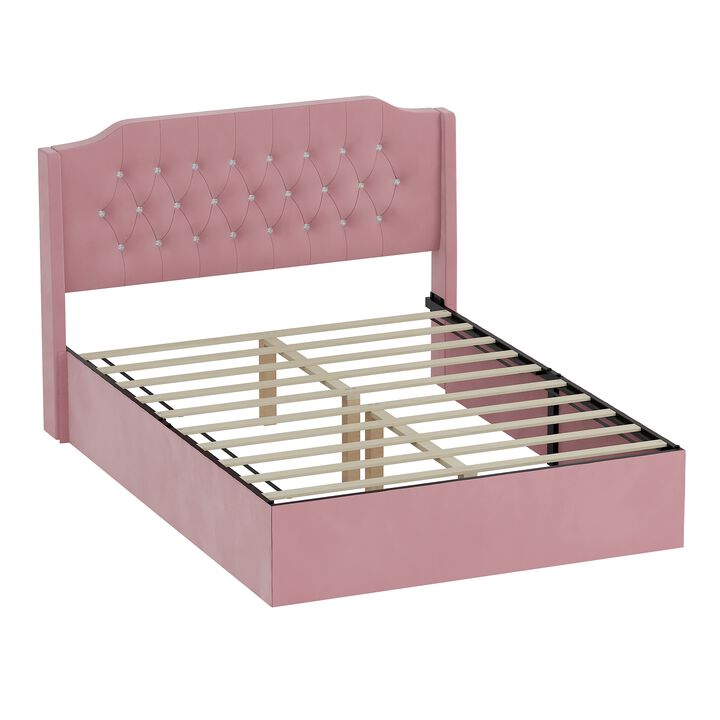 Merax Tufted Upholstered Platform Bed Frame with Headboard