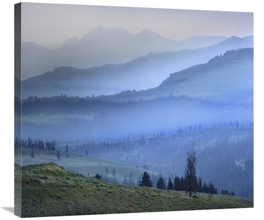 Mist over Absaroka Range, Yellowstone National Park, Wyoming-Canvas Art-30x26.7