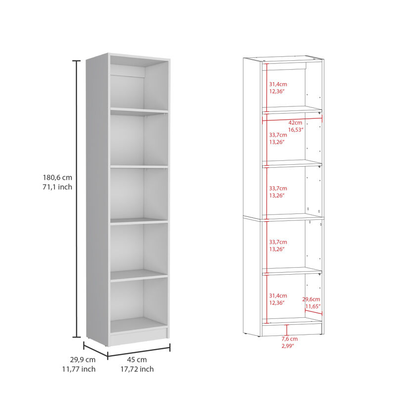 Tuin 3 Piece Living Room Set With 3 Bookcases, White