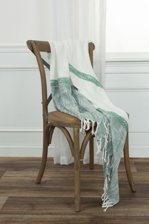 Teal/Natural 50" x 60" Throw Blanket